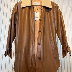 Petite Studio Tan Leather Jacket